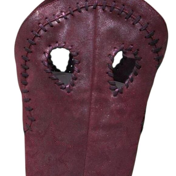 Donald Pliner Couture Wine Metallic Leather Boot Shoe New Over The Knee $695 NWT - Picture 6 of 11